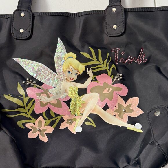 Tinkerbell Tink Black Shoulder Bag Purse Disney Peter Pan - Vintage READ - Picture 2 of 16